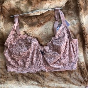 Pink lace 40H Lane Bryant bra.